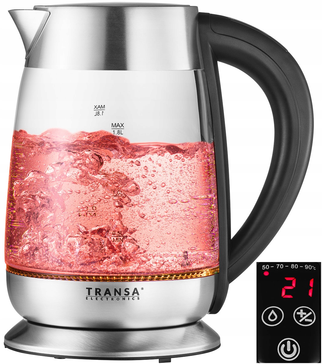 Transa Electronics BoiLed Glass rýchlovarná kanvica 2200 W 1,8 l priehľadná